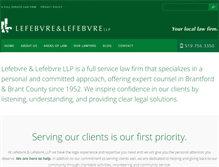 Tablet Screenshot of lefebvrelawyers.ca